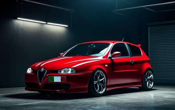 Alfa Romeo 147 GTA dans un garage — essai Driver's Lab