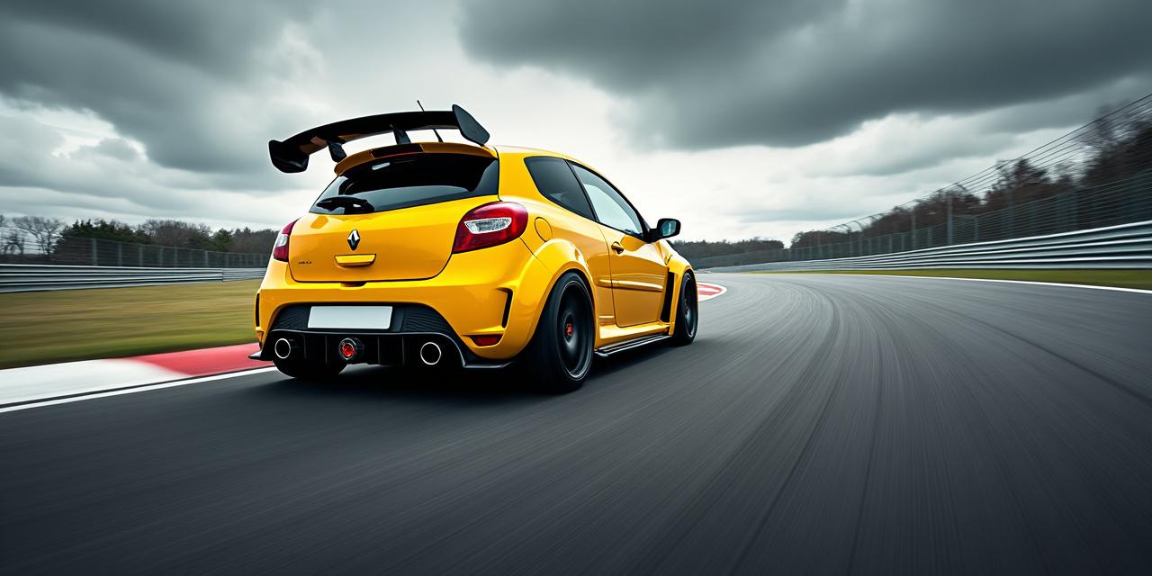 Renault Clio V6 Phase 2 en action sur circuit
