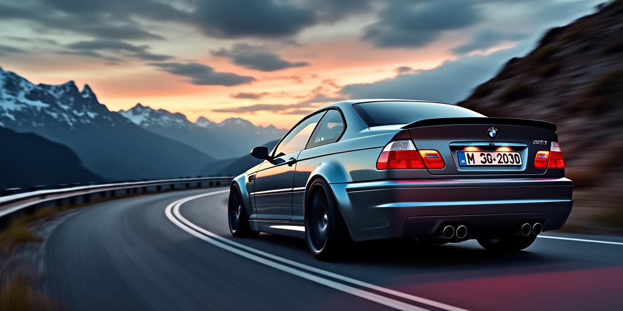 BMW E46 M3 CSL en action sur route