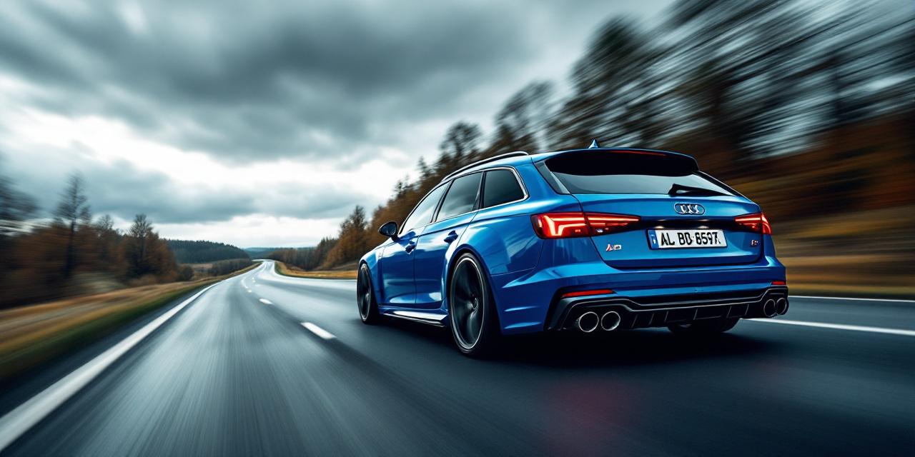 Audi RS4 B7 sur route en Allemagne