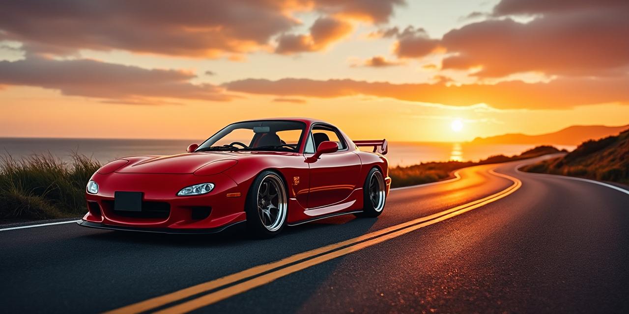 Mazda RX-7 FD sur route côtière