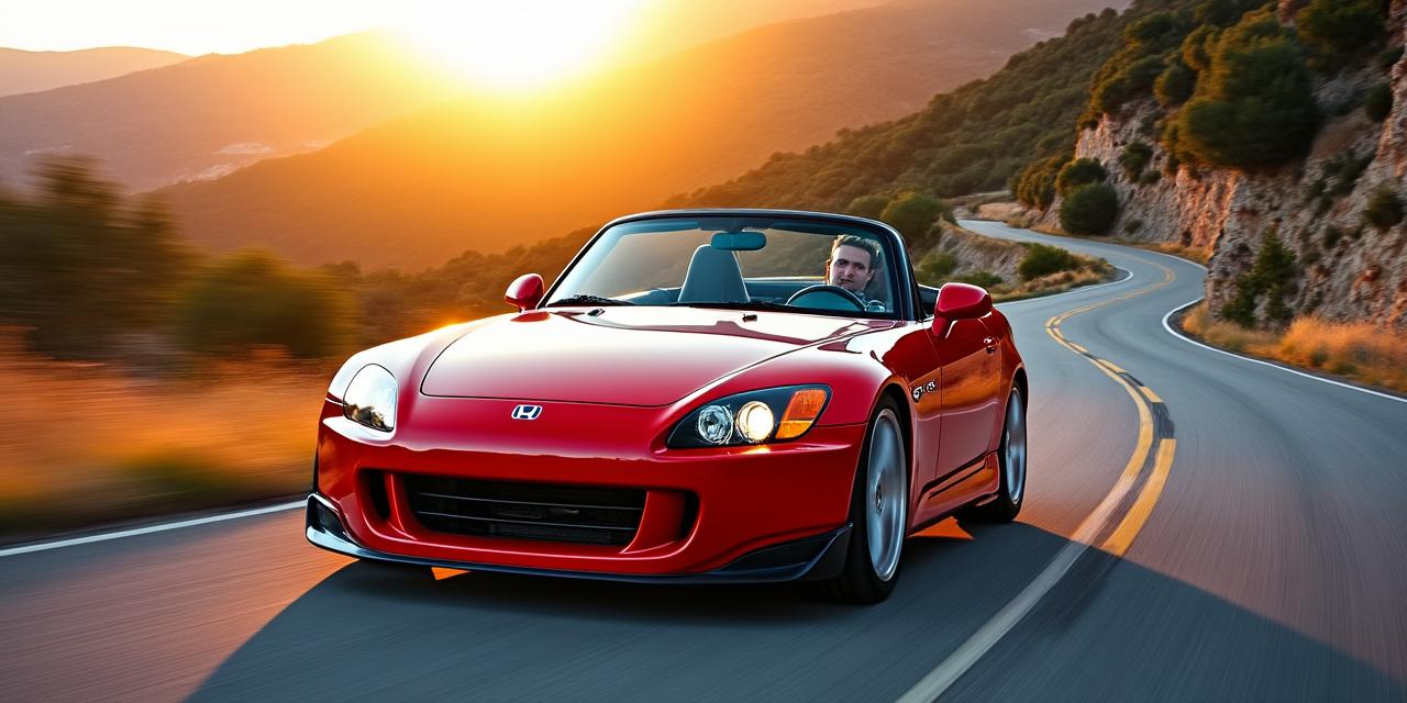 Honda S2000 AP1 sur route de montagne dans les Cévennes