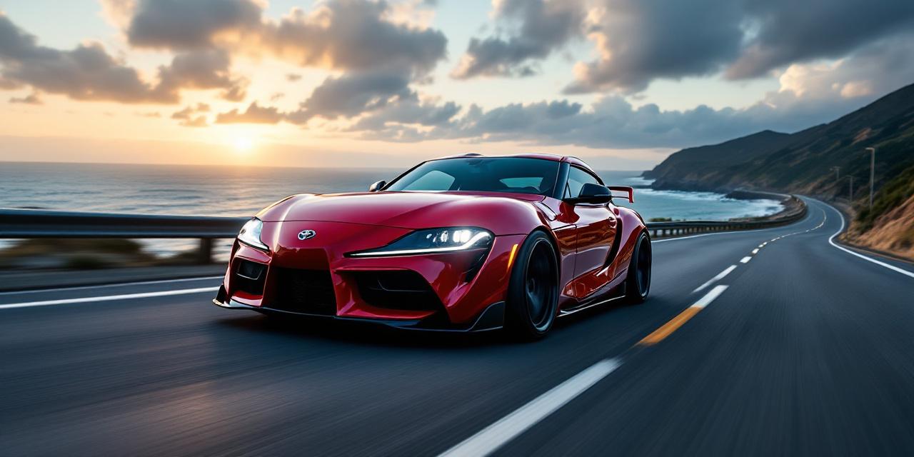 Toyota Supra MKIV sur route de montagne