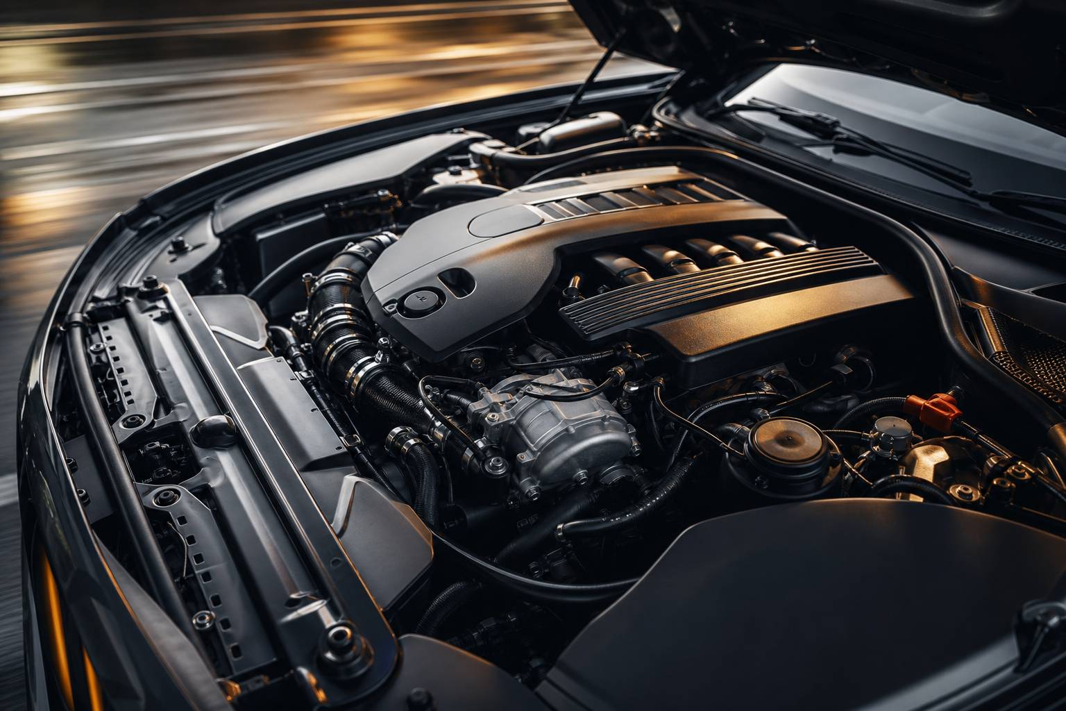 BMW M240i xDrive en mouvement sur route avec ses lignes sportives et chromes brillants