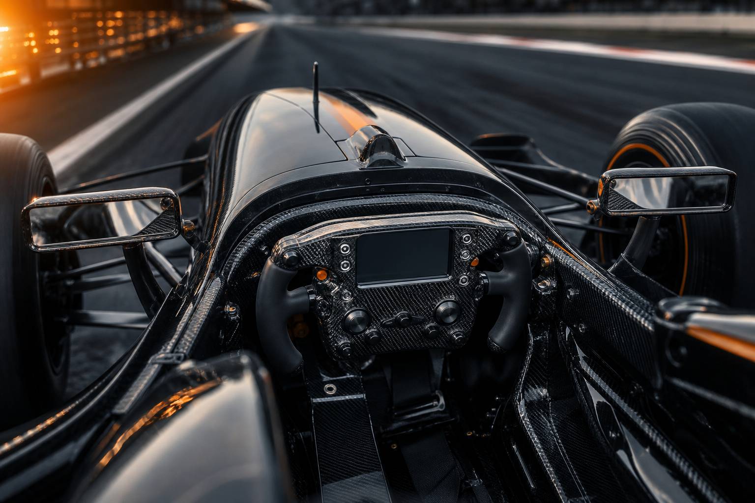 Volant et cockpit de Formule 1 en fibre de carbone