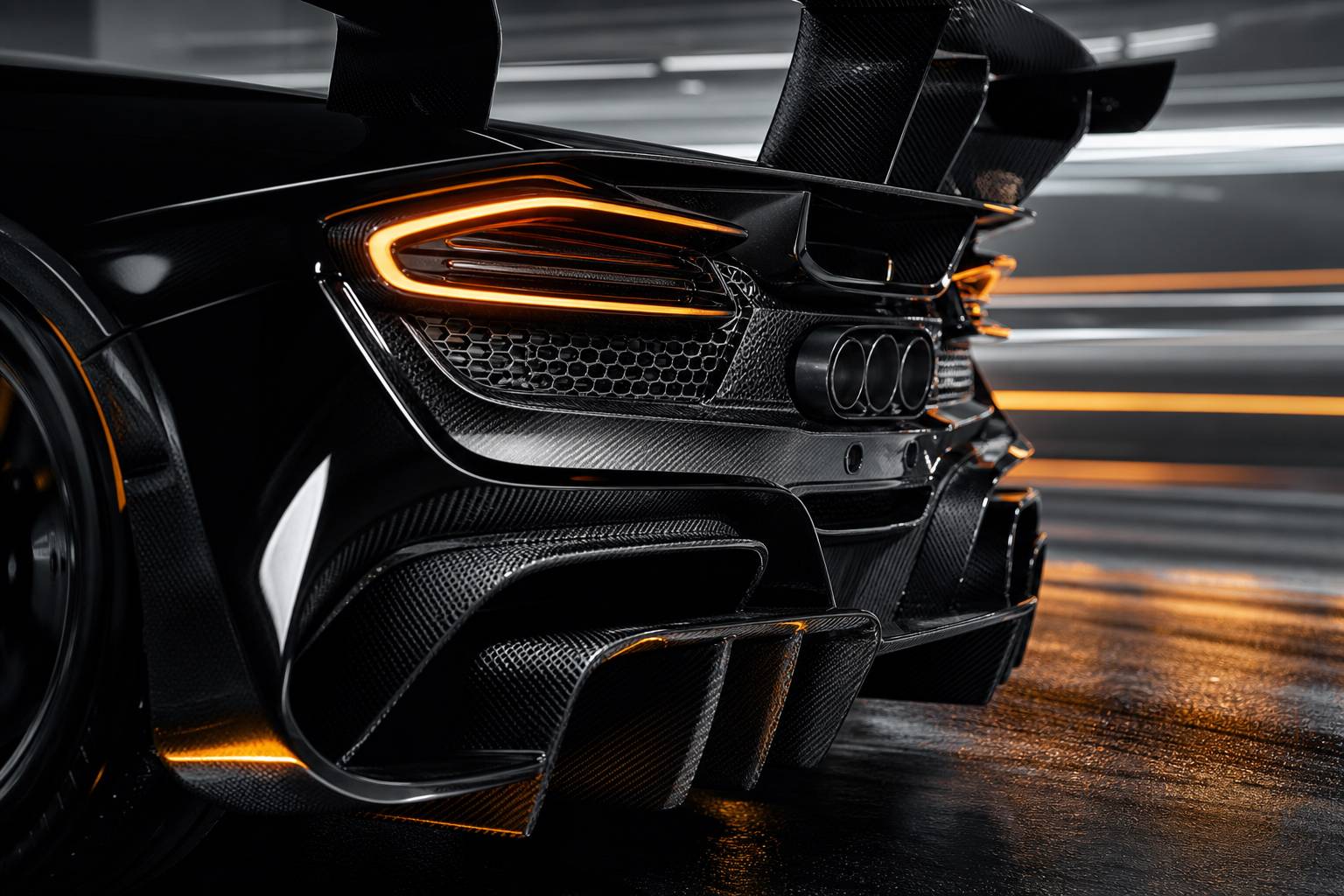 Aileron arrière et diffuseur aérodynamique de l'Hennessey Venom F5