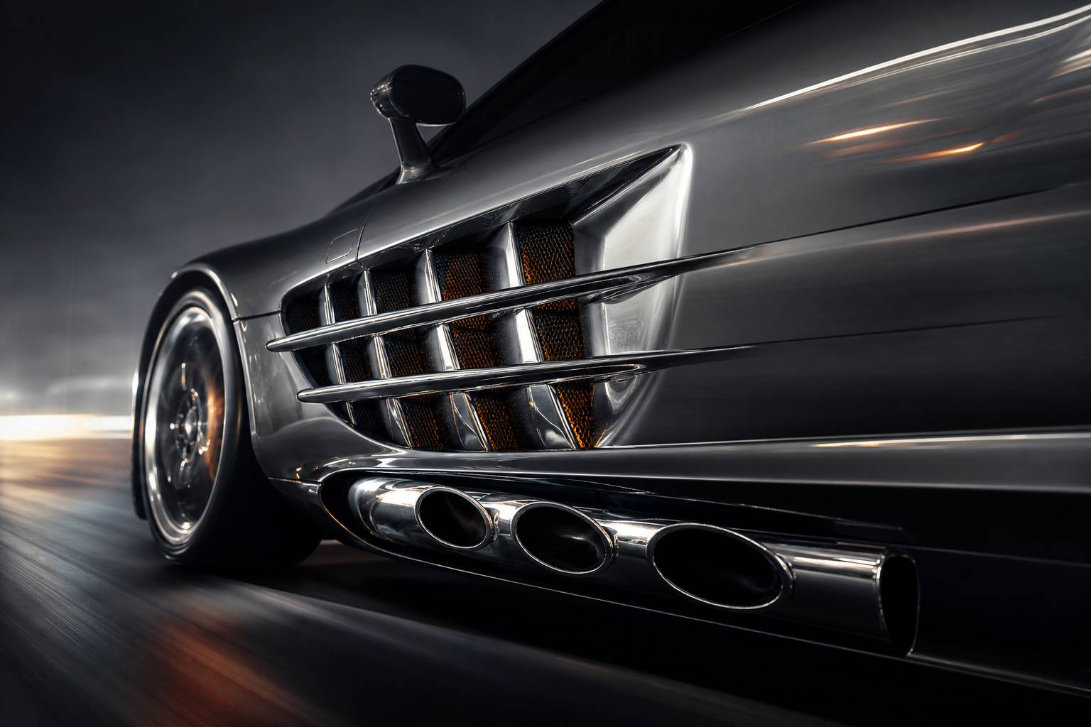 Sorties d'échappement latérales de la Mercedes-McLaren SLR