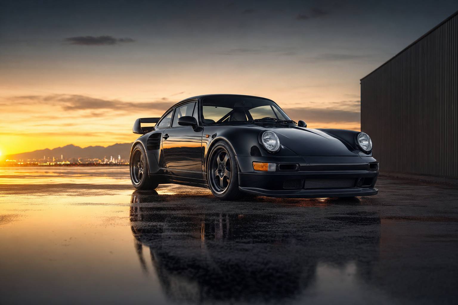 Porsche 911 964 Turbo S Leichtbau aileron jantes classiques detail